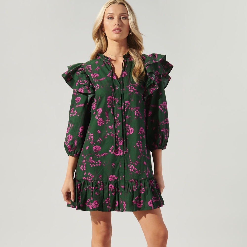 Sugarlips Ruffle drop waist mini dress Size XS